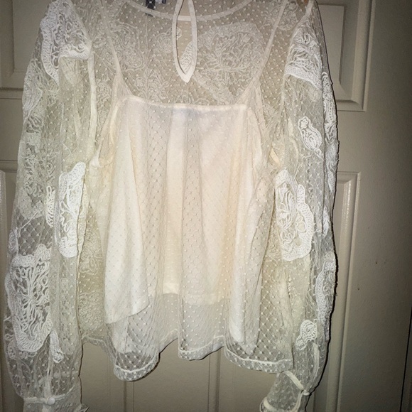 Express White Lace Blouse - Picture 2 of 3